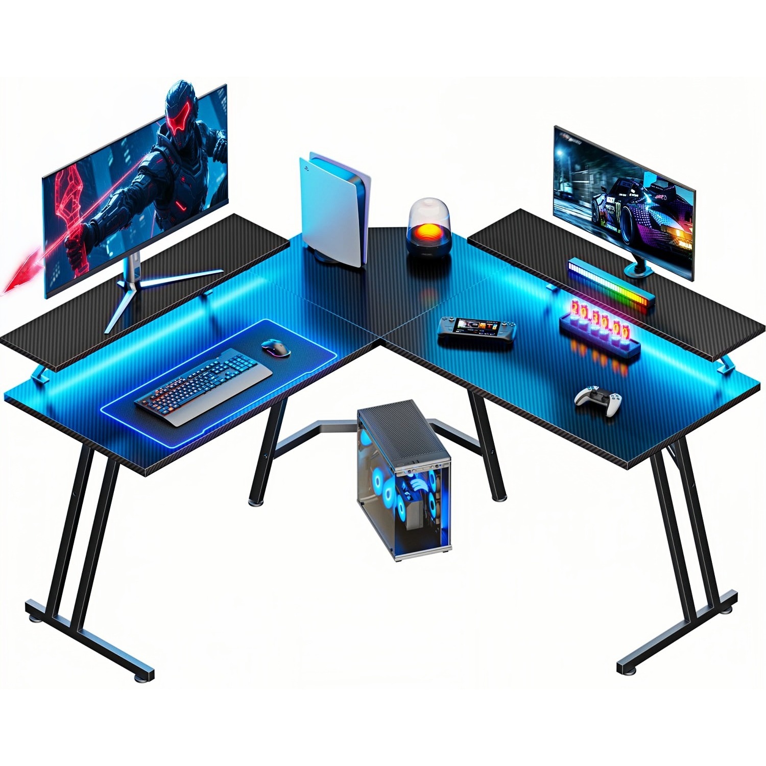 Pc Gaming Center - LED Işıklı ve Monitör Standlı L