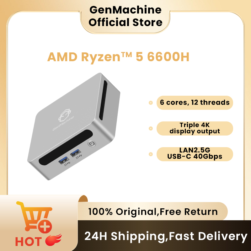 Pc Gaming White - GenMachine Ryzen 6600H 6600U 6800H Mini