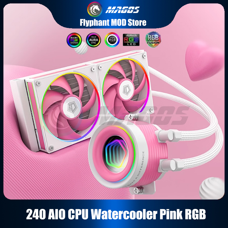 Pc Water Cooling - 240 AIO CPU Su Soğutucu Pembe