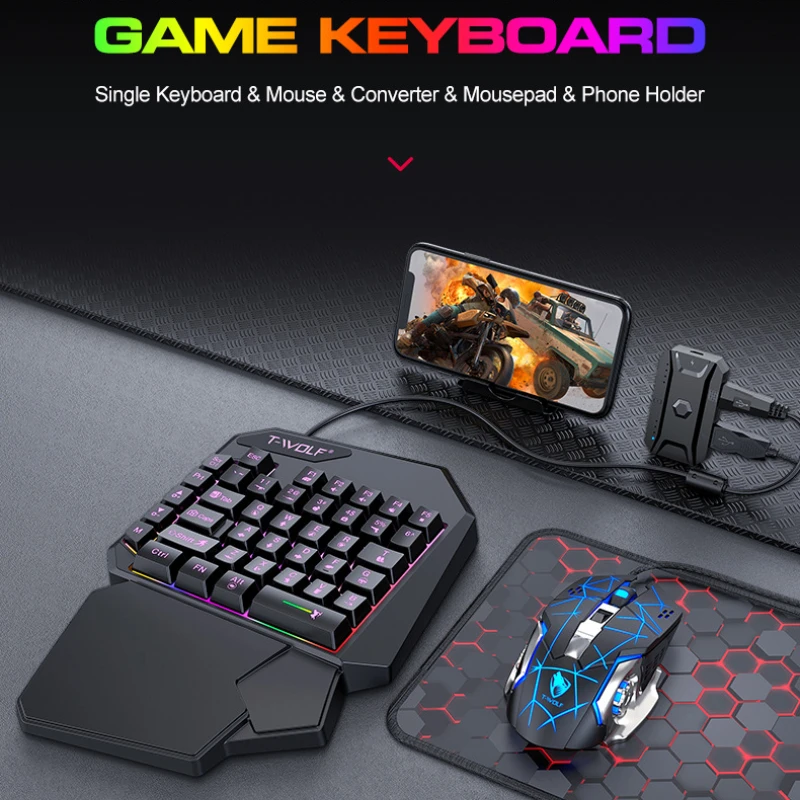 T-WOLF TF900 tek elle klavye t - Pc Gaming Kit incelemesi ve fiyatı